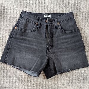 Wrangler Black High-Rise Cutoff Denim Shorts